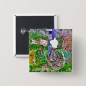 CYCLUS VIERKANTE BUTTON 5,1 CM (Voorkant /achterkant)