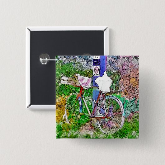 CYCLUS VIERKANTE BUTTON 5,1 CM (Voorkant /achterkant)