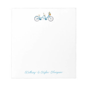Cyclus voor twee Waterverven Tandem Bike & Names Notitieblok
