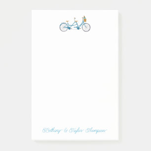 Cyclus voor twee Waterverven Tandem Bike & Names Post-it® Notes