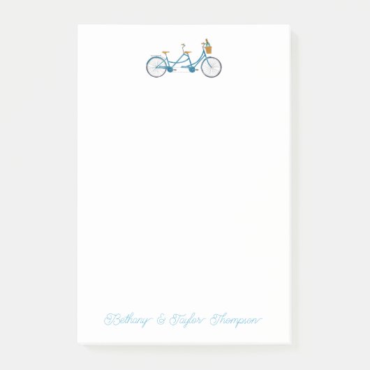 Cyclus voor twee Waterverven Tandem Bike & Names Post-it® Notes (Voorkant)