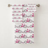 Cyclus voor zuivere roze fietsen bad handdoek (Insitu)