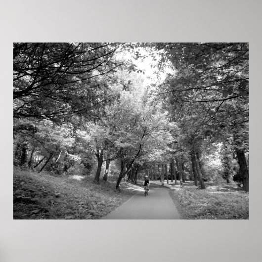 Cyclus Way - zwart-wit Poster (Voorkant)