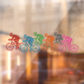 Cyclusfietride-groep van riders raamsticker (Vel 2)