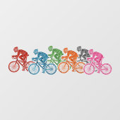 Cyclusfietride-groep van riders raamsticker (Vel)