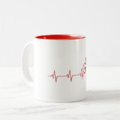 Cyclushartslag Tweekleurige Koffiemok (Voorkant links)