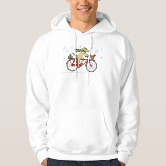 Cyclushond en eekhoorn Whimsical Winter Holiday Hoodie (Voorkant)