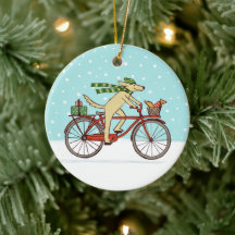 Cyclushond en eekhoorn Whimsical Winter Holiday
