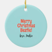 Cyclushond en eekhoorn Whimsical Winter Holiday Keramisch Ornament (Achterkant)