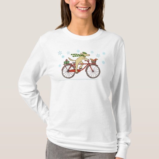 Cyclushond en eekhoorn Whimsical Winter Holiday T-shirt (Voorkant)