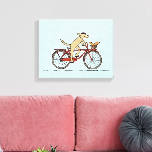 Cyclushond met vierkant vriend - vun artikel voor canvas afdruk (Insitu (Woonkamer))