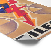 Cycluslijst, Art Deco, fietsenverbindingsposter Poster (Hoek)