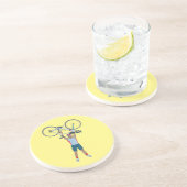 Cycluslijst Een fiets opheffen Zandsteen Onderzetter (Zijkant)