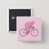 Cycluslijst in roze vierkante button 5,1 cm (Voorkant /achterkant)