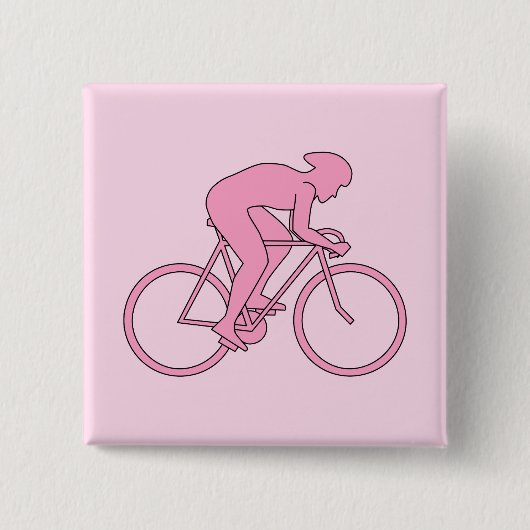 Cycluslijst in roze vierkante button 5,1 cm (Voorkant)