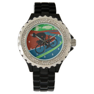 Cycluslijst op een Kromde Highway Horloge