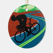 Cycluslijst op een Kromme Highway Keramisch Ornament (Links)