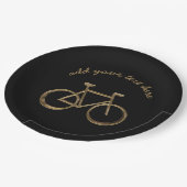 Cycluslijst voor zwarte en gouden fietsen papieren bordje (Gekanteld)