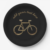 Cycluslijst voor zwarte en gouden fietsen papieren bordje (Voorkant)