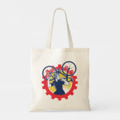Cyclusreparatieservice (cyclist Canvas tas) Tote Bag (Achterkant)