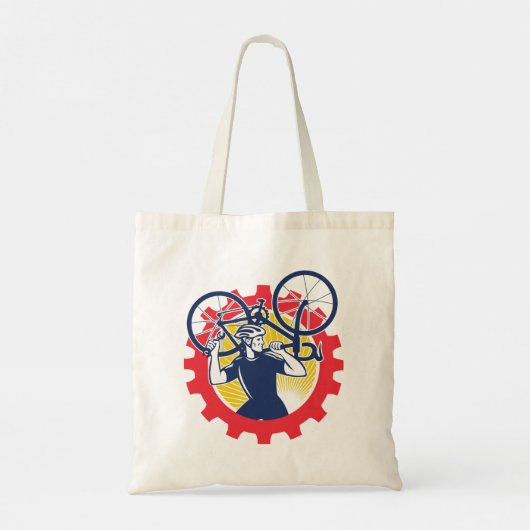 Cyclusreparatieservice (cyclist Canvas tas) Tote Bag (Achterkant)