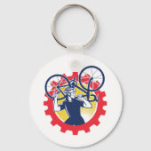Cyclusreparatieservice (cyclist Sleutelhanger) Sleutelhanger (Achterkant)