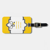 Cyclusrijder die zijn fiets gebruikt bagagelabel (Voorkant horizontaal)