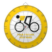 Cyclusrijder die zijn fiets gebruikt dartbord (Voorkant)