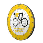 Cyclusrijder die zijn fiets gebruikt dartbord (Voorkant Rechts)