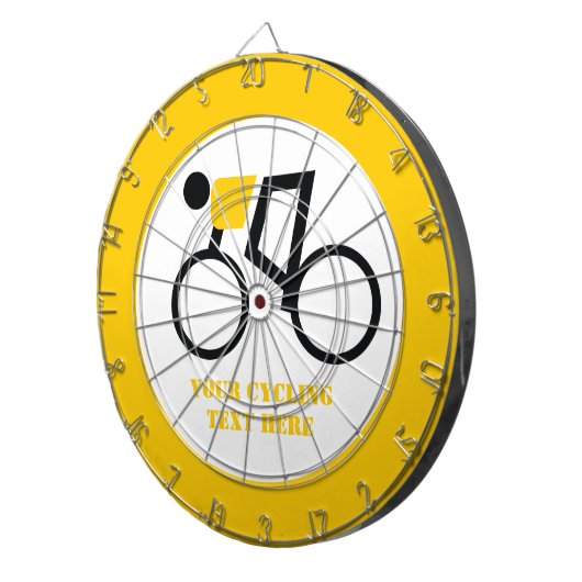 Cyclusrijder die zijn fiets gebruikt dartbord (Voorkant Rechts)