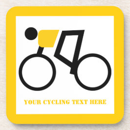 Cyclusrijder die zijn fiets gebruikt drankjes onderzetter