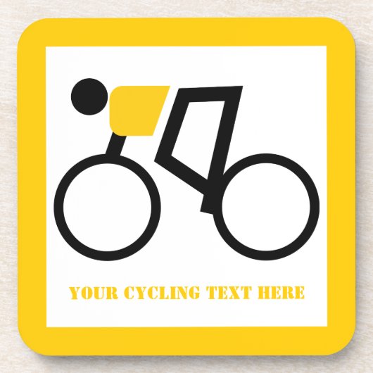 Cyclusrijder die zijn fiets gebruikt drankjes onderzetter (Voorkant)