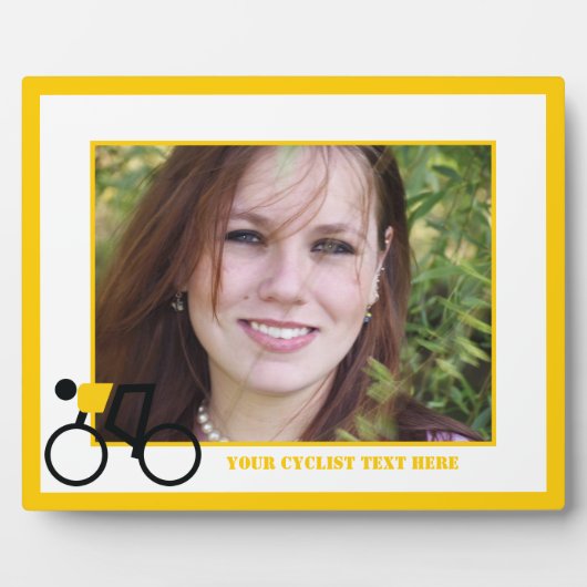 Cyclusrijder die zijn fiets gebruikt fotoplaat (Voorkant)