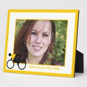 Cyclusrijder die zijn fiets gebruikt fotoplaat (Zijkant)