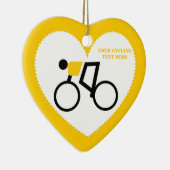 Cyclusrijder die zijn fiets gebruikt keramisch ornament (Rechts)