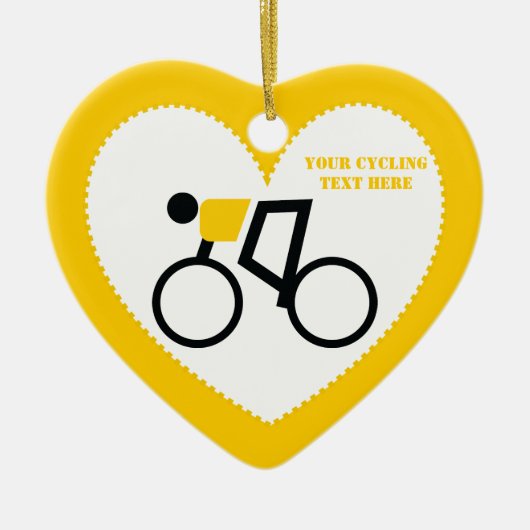 Cyclusrijder die zijn fiets gebruikt keramisch ornament (Voorkant)