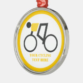 Cyclusrijder die zijn fiets gebruikt metalen ornament (Links)