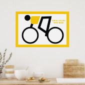 Cyclusrijder die zijn fiets gebruikt poster (Keuken)