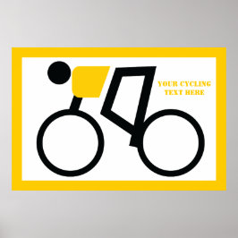 Cyclusrijder die zijn fiets gebruikt poster