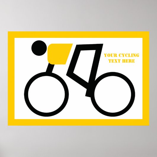 Cyclusrijder die zijn fiets gebruikt poster (Voorkant)