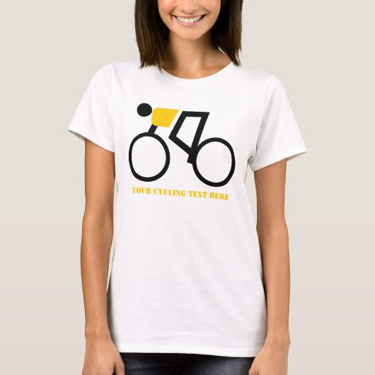 Cyclusrijder die zijn fiets gebruikt t-shirt (Voorkant)