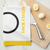 Cyclusrijder die zijn fiets gebruikt theedoek (Quarter Fold)