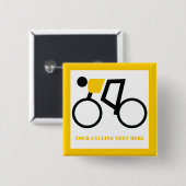 Cyclusrijder die zijn fiets gebruikt vierkante button 5,1 cm (Voorkant /achterkant)