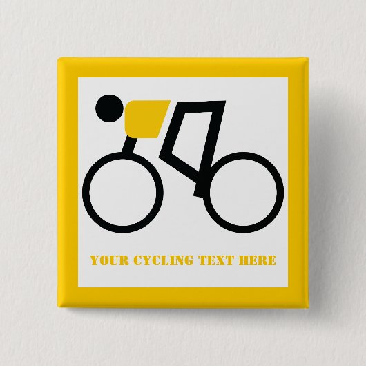 Cyclusrijder die zijn fiets gebruikt vierkante button 5,1 cm (Voorkant)