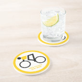 Cyclusrijder die zijn fiets gebruikt zandsteen onderzetter (Zijkant)