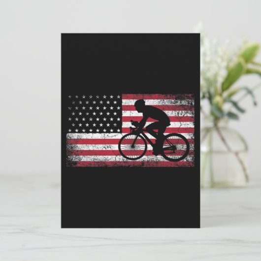 Cyclusrijwiel Amerikaanse vlag op 4 juli Kaart (Staand voorkant)