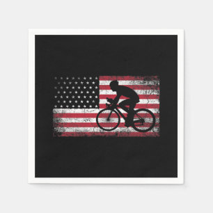 Cyclusrijwiel Amerikaanse vlag op 4 juli Servet