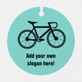 Cyclusthema racecyclus met jouw tekst op metalen ornament