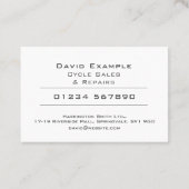 Cyclusverkoop en -reparaties met foto van houder visitekaartje (Achterkant)