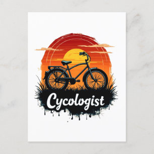 Cycologist Bike Adventure: Sunset Graphic T-shirt Briefkaart